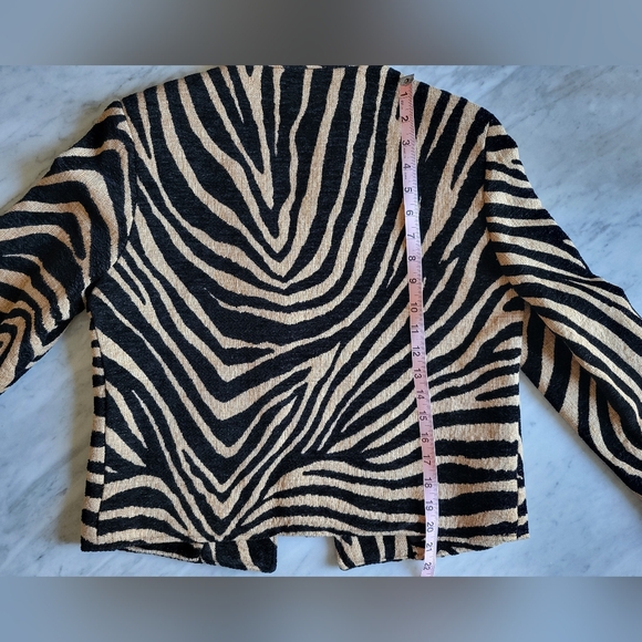 Black and Tan Blazer with Zebra Print - Picture 2 of 7